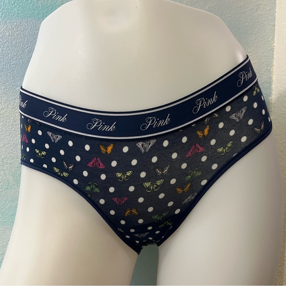 NWT PINK Dark Blue Butterfly Hiphugger / Hipster Panties